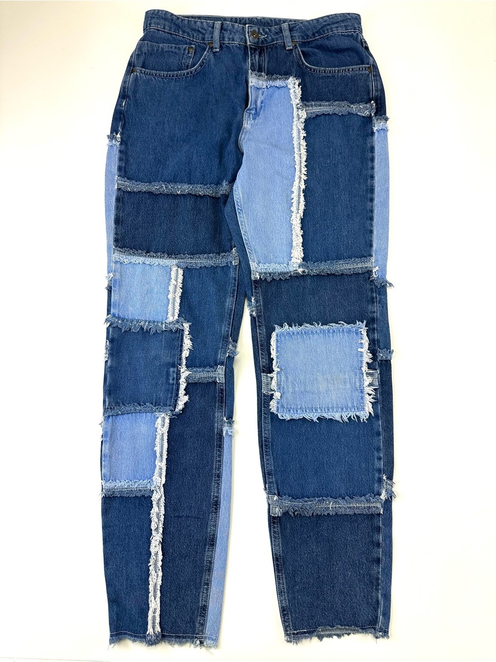 The Ragged Priest Patchwork Jeans Size 32 Two Tone Distressed Denim Y2K